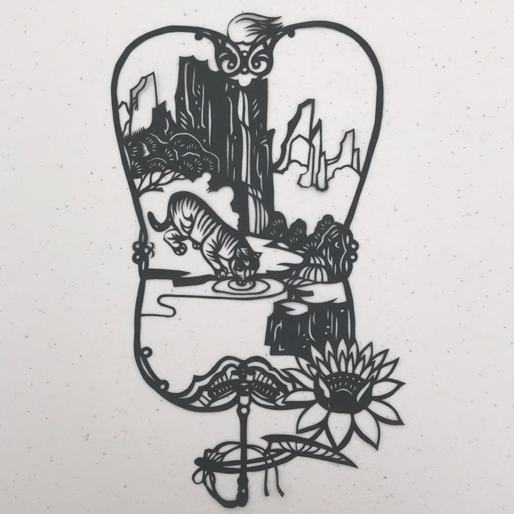 🔥ON SALE🔥Tiger Fan 💖 Handmade PaperCut Silhouette Scherenschn…